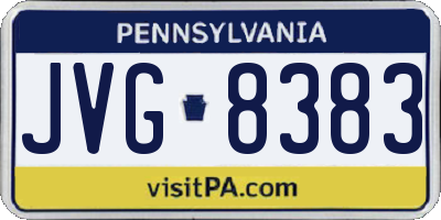 PA license plate JVG8383