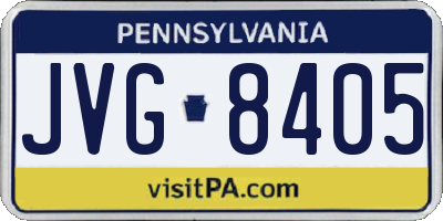 PA license plate JVG8405