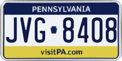 PA license plate JVG8408