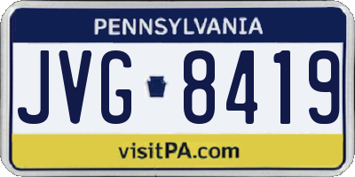 PA license plate JVG8419