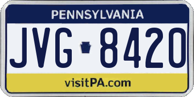 PA license plate JVG8420