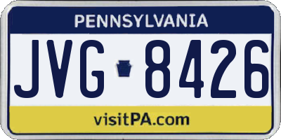 PA license plate JVG8426