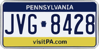 PA license plate JVG8428