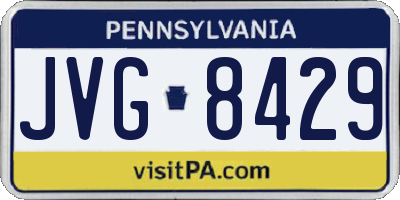 PA license plate JVG8429