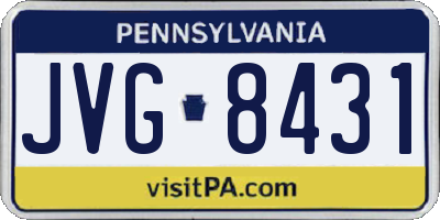 PA license plate JVG8431