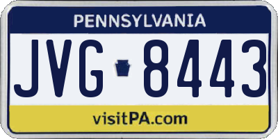 PA license plate JVG8443