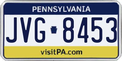 PA license plate JVG8453