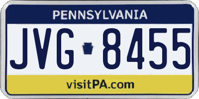 PA license plate JVG8455