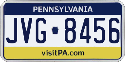 PA license plate JVG8456