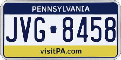 PA license plate JVG8458