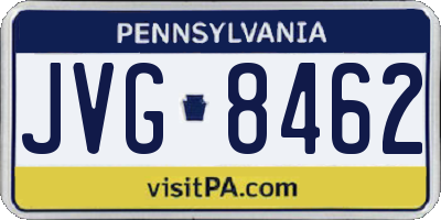 PA license plate JVG8462