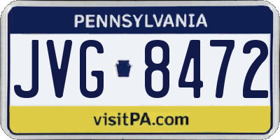 PA license plate JVG8472