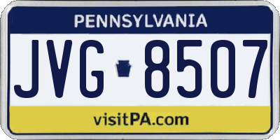 PA license plate JVG8507
