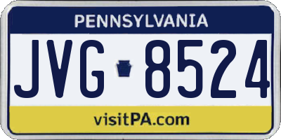 PA license plate JVG8524
