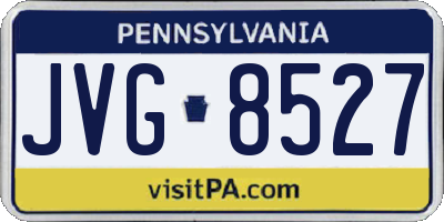 PA license plate JVG8527