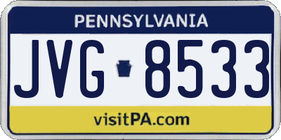 PA license plate JVG8533