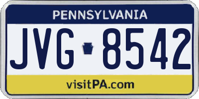 PA license plate JVG8542