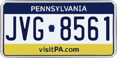 PA license plate JVG8561