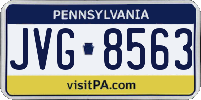 PA license plate JVG8563