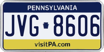 PA license plate JVG8606