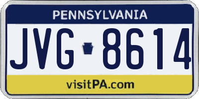 PA license plate JVG8614