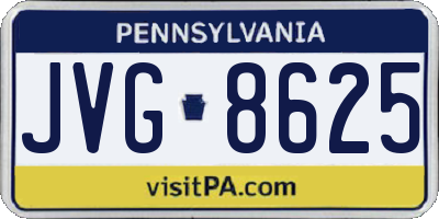 PA license plate JVG8625