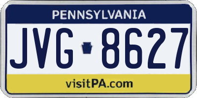 PA license plate JVG8627