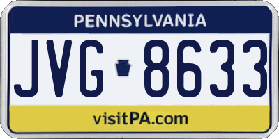 PA license plate JVG8633