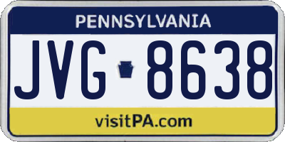 PA license plate JVG8638