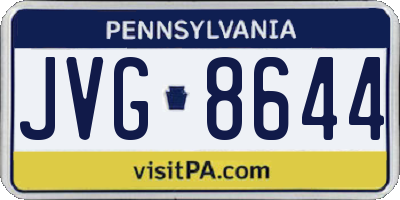 PA license plate JVG8644