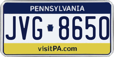 PA license plate JVG8650