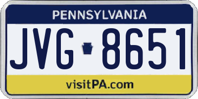 PA license plate JVG8651