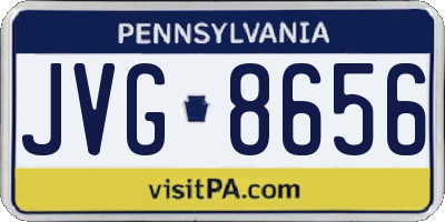 PA license plate JVG8656