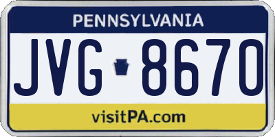 PA license plate JVG8670