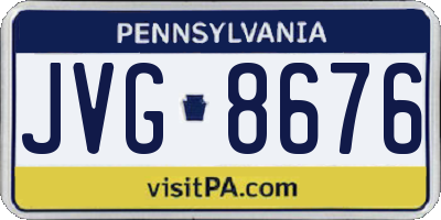 PA license plate JVG8676