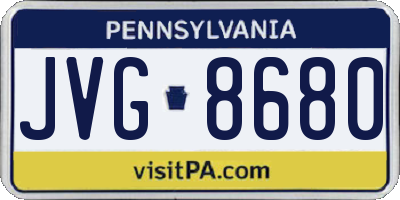 PA license plate JVG8680