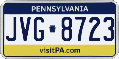 PA license plate JVG8723