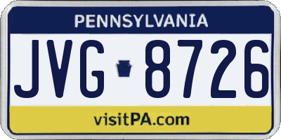 PA license plate JVG8726