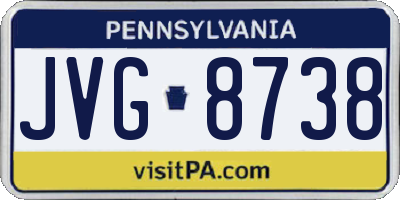 PA license plate JVG8738