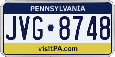 PA license plate JVG8748