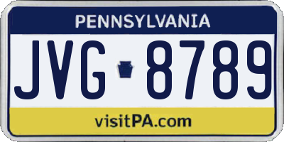 PA license plate JVG8789