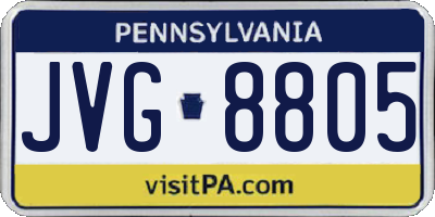 PA license plate JVG8805