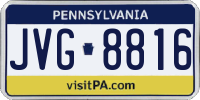 PA license plate JVG8816