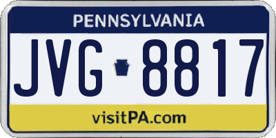 PA license plate JVG8817