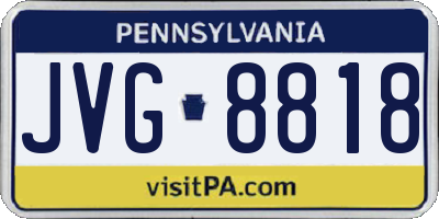 PA license plate JVG8818