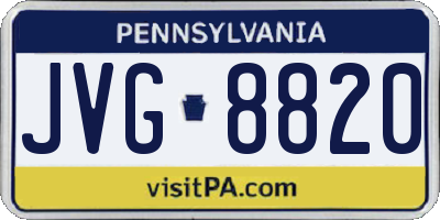 PA license plate JVG8820