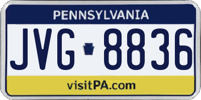 PA license plate JVG8836