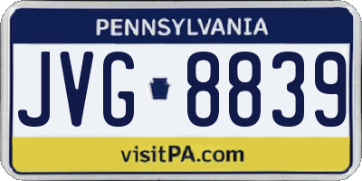 PA license plate JVG8839