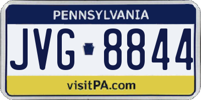 PA license plate JVG8844