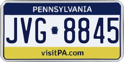 PA license plate JVG8845